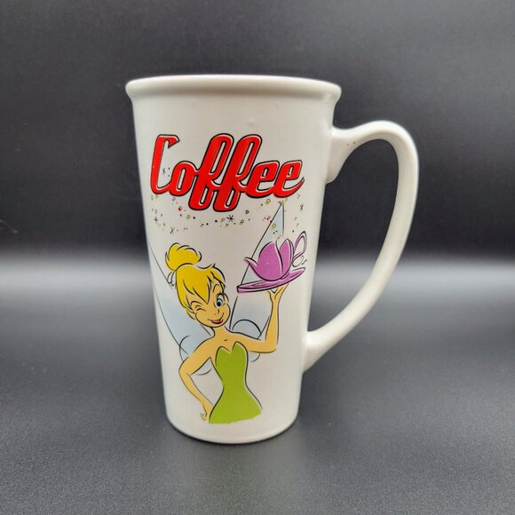 Tinkerbell Disney Store Fairies Coffee Mug Cup Ceramic 16oz White Purple Tea - Picture 2 of 11